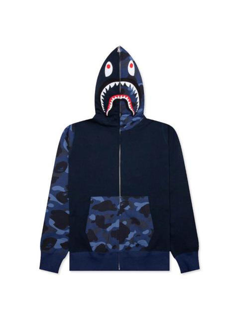 COLOR CAMO SHARK FULL ZIP HOODIE - NAVY