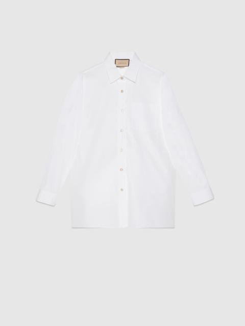Cotton shirt with Gucci embroidery