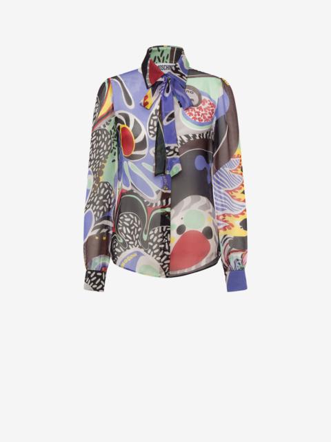 PSYCHEDELIC PRINT CHIFFON SHIRT