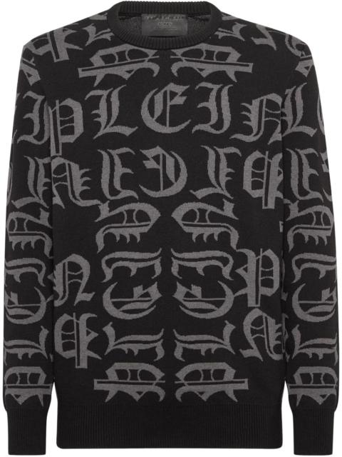 PHILIPP PLEIN logo-intarsia sweater