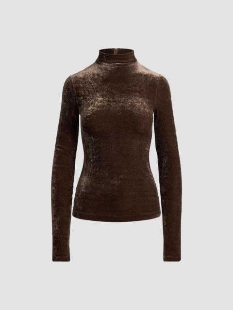 Ralph Lauren Women's Ilene Velvet Long-Sleeve Top - Taupe