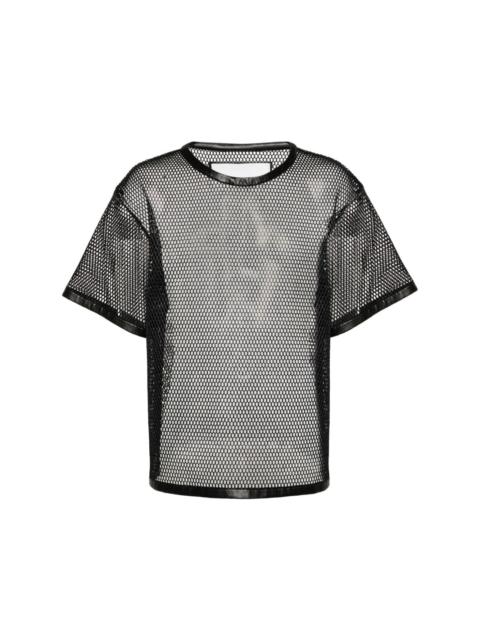 Jil Sander perforated leather-trim T-shirt