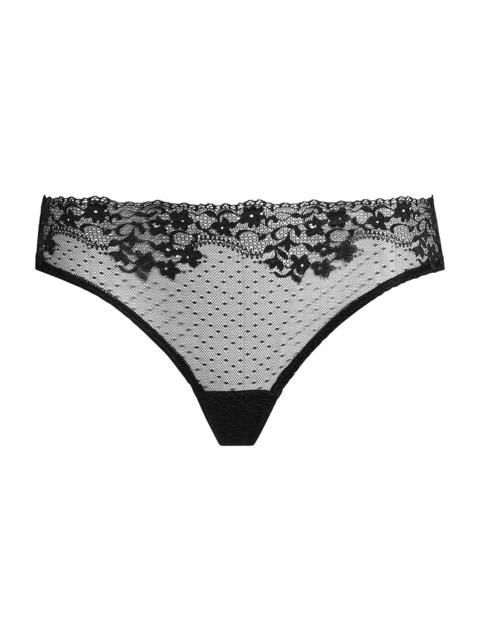 commando Women's Double Take Lace-Front Thong - Black