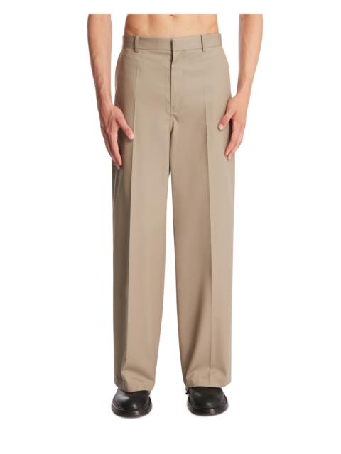 BALENCIAGA Gray Wide Cotton Chino Trousers