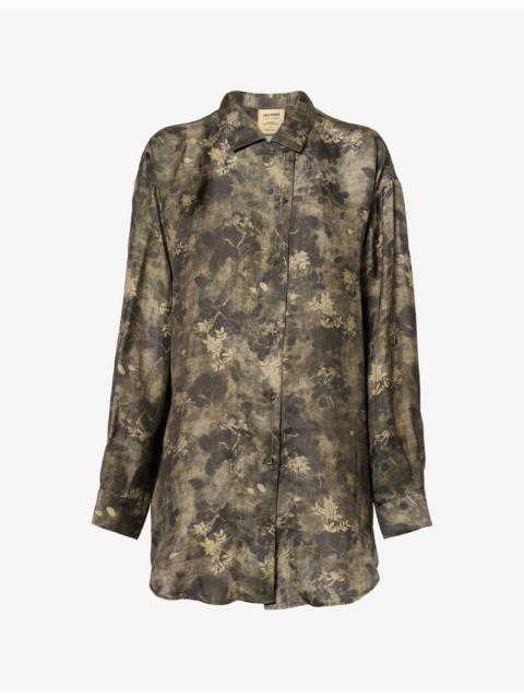 UMA WANG Tyesha Floral-Print Woven Blouse