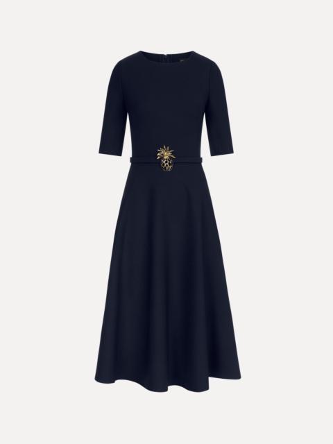Oscar de la Renta PINEAPPLE BELT WOOL DRESS
