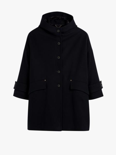 Mackintosh HUMBIE HOOD NAVY WOOL OVERCOAT