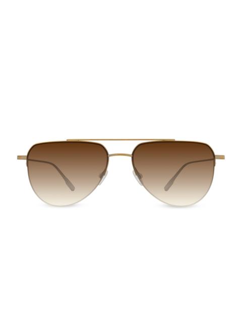 BARTON PERREIRA Women's McNair 55MM Aviator Sunglasses - Antique Gold Tawny Gradient
