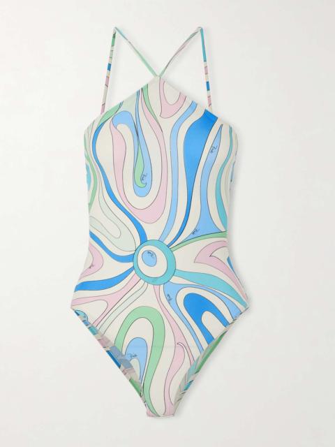 PUCCI Printed halterneck swimsuit