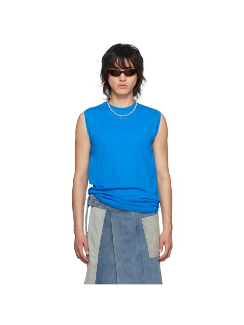 Blue Sleeveless T-Shirt