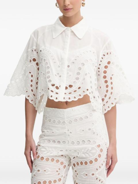 Charo Ruiz Storm scallop-trim eyelet blouse