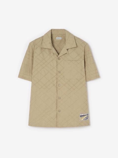 Burberry Relaxed Fit Check Embroidered Cotton Shirt