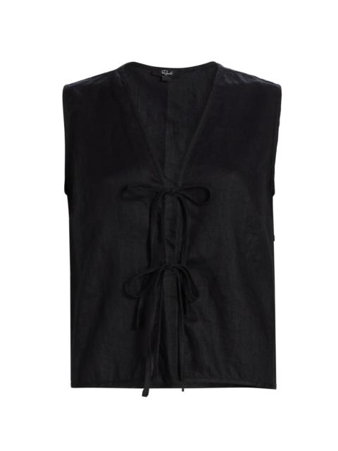 Rails Women's Oregon Linen Tie-Front Tank - Black