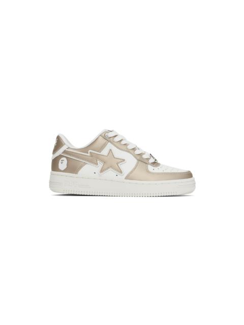 A BATHING APE® White & Gold STA #4 Sneakers