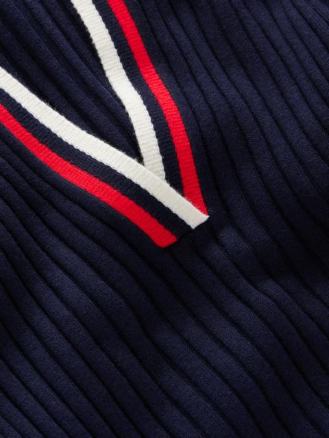 BODEN Ribbed Henley Knitted Dress-Navy