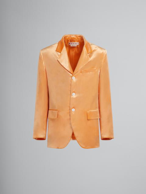 Marni ORANGE SINGLE-BREASTED VELVET BLAZER