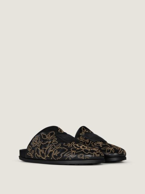 Givenchy LABEL FLAT MULES IN LEATHER WITH STUDS