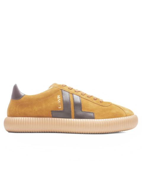 GLEN LEATHER & SUEDE LOW TOP SNEAKER  - MUSTARD