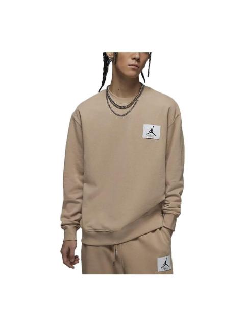 Jordan Air Jordan Solid Color Label Round Neck Pullover Long Sleeves Hoodie Men's Desert Yellow FB3910-277
