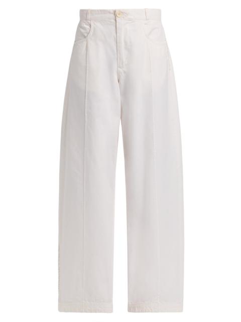 The Elder Statesman Women's Bender Cotton Chino Pants - Worn Off White