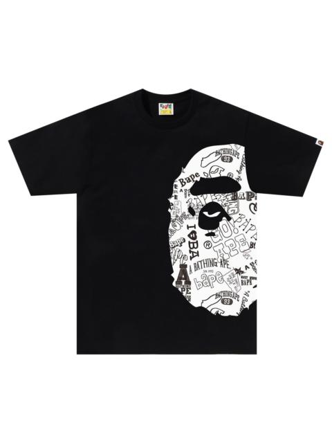 BAPE Hand Drawn Pattern Side Big Ape Head Tee 'Black/White'