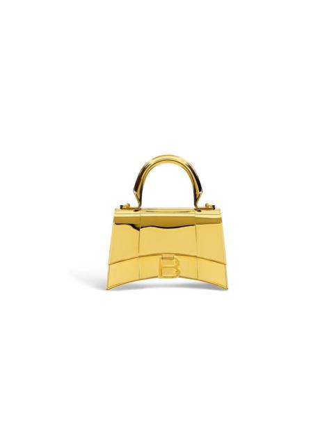 BALENCIAGA Women's Hourglass Metal Xs Handbag  in Gold