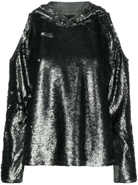 RTA asymmetric cut-detail hoodie