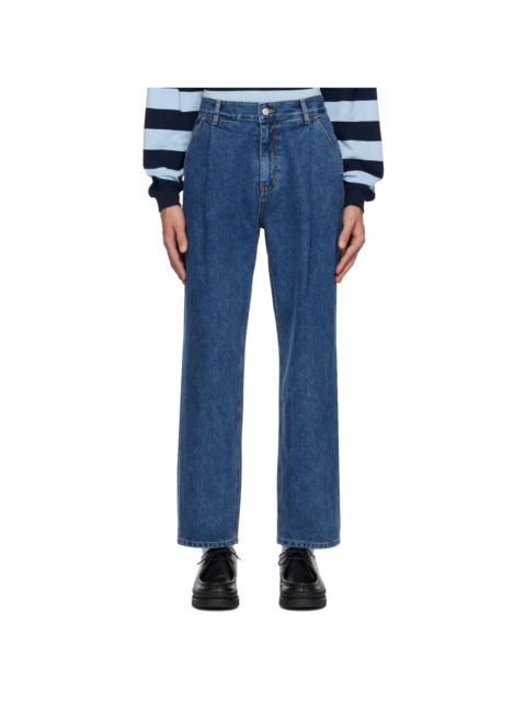 UNIFORM BRIDGE Indigo One Tuck Jeans