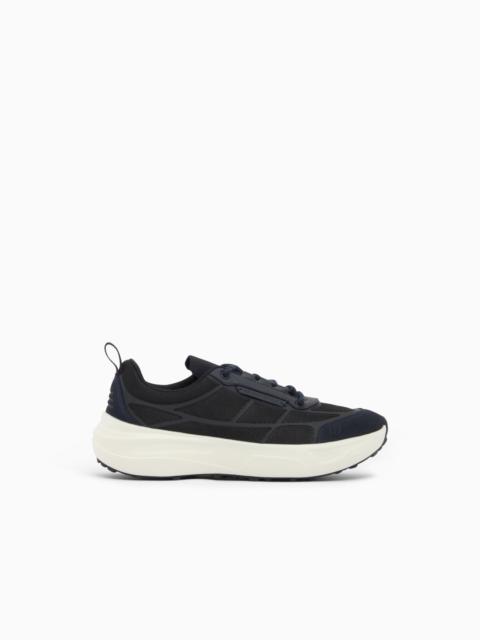 EMPORIO ARMANI MESH SNEAKERS WITH SUEDE DETAILS TRAVEL ESSENTIAL