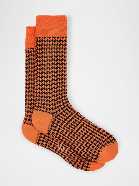 Paul Smith Men's James Houndstooth Gingham Crew Socks
