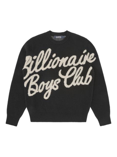 BILLIONAIRE BOYS CLUB Script Knitted logo crew-neck sweatshirt