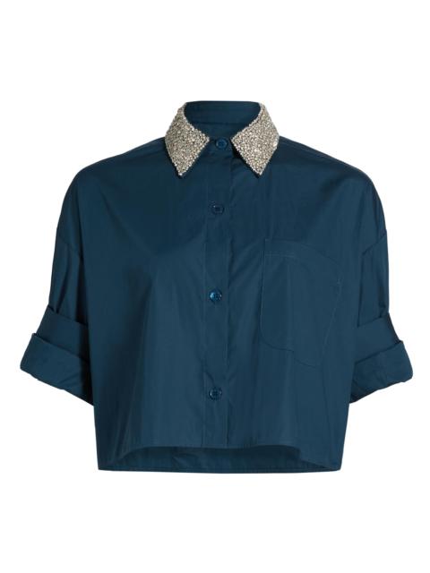 TWP Women's Next Ex Crystral Collar Shirt - Blue Wing Teal