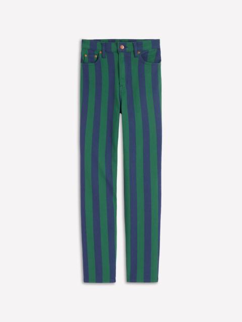 BODEN High Rise Stripe Jeans-Green and Navy Stripe