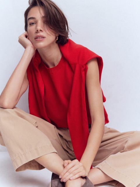 BODEN Emilia Cotton Crew Neck Vest-Merida Red