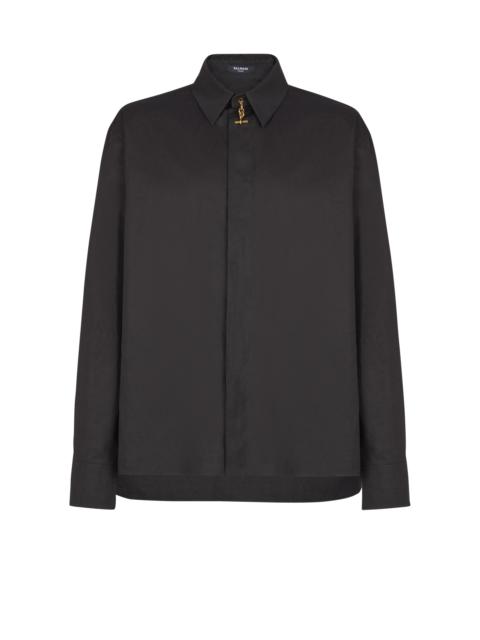 Asymmetric poplin shirt