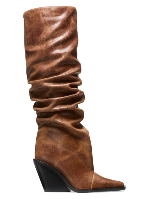 MICHAEL KORS Women's Noemie Leather Wedge Boots - Luggage