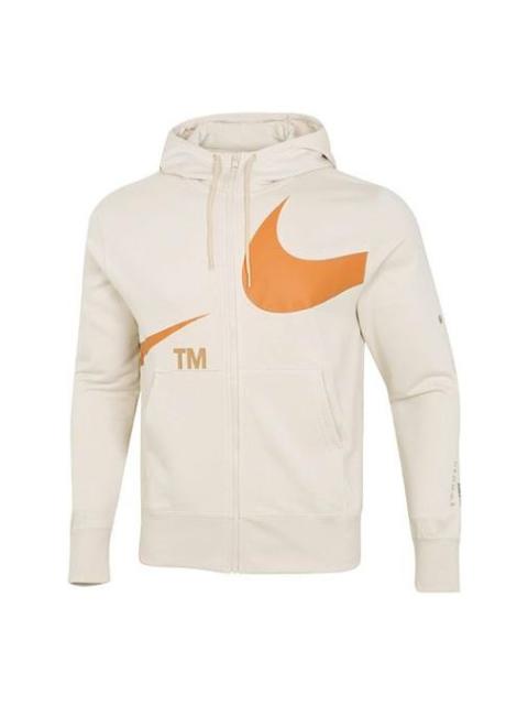 Nike Large Logo Printing Loose Hooded Jacket Creamy White DD6088-219
