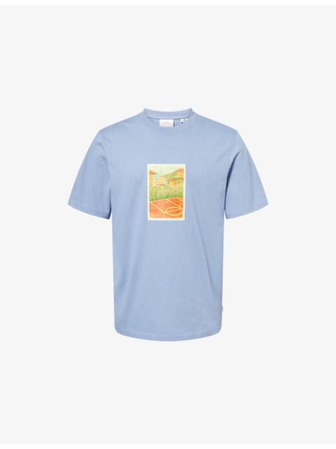 Les Deux Court Graphic-Print Cotton T-Shirt