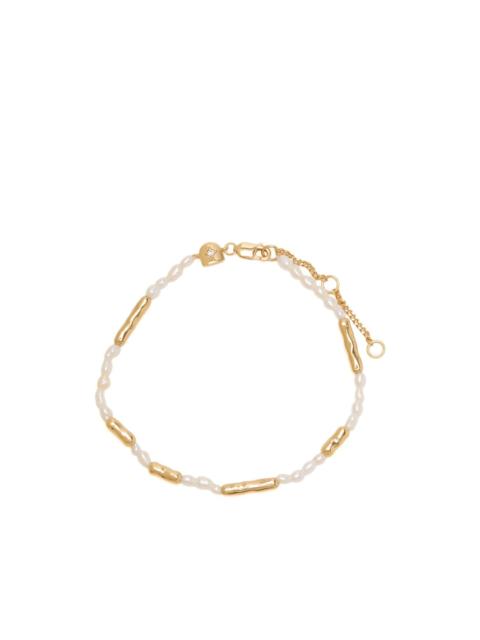 ASTRID & MIYU 18K gold-plated sterling silver pearl-embellished bracelet