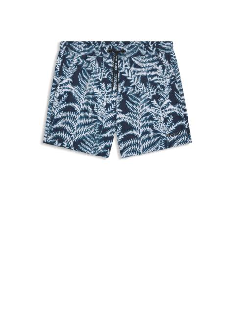 HUGO LOGO-DETAIL SWIM SHORTS WITH ALL-OVER PRINT