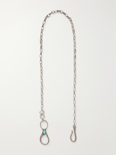 Kapital Silver-Tone and Turquoise Wallet Chain