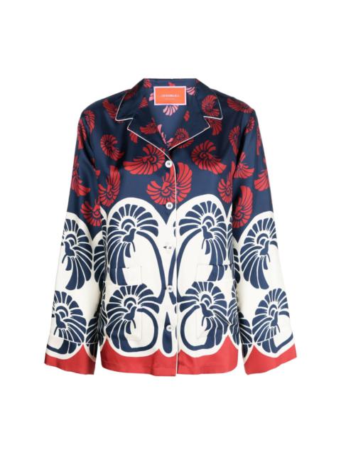 Hammock floral-print silk shirt