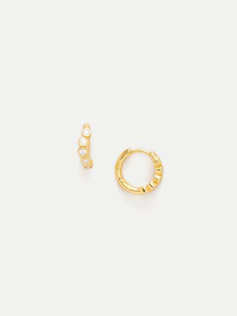 J.CREW 18k gold vermeil cubic zirconia hoop earrings