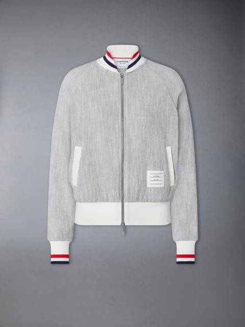 Thom Browne COTTON TWEED RWB CUFF BOMBER JACKET
