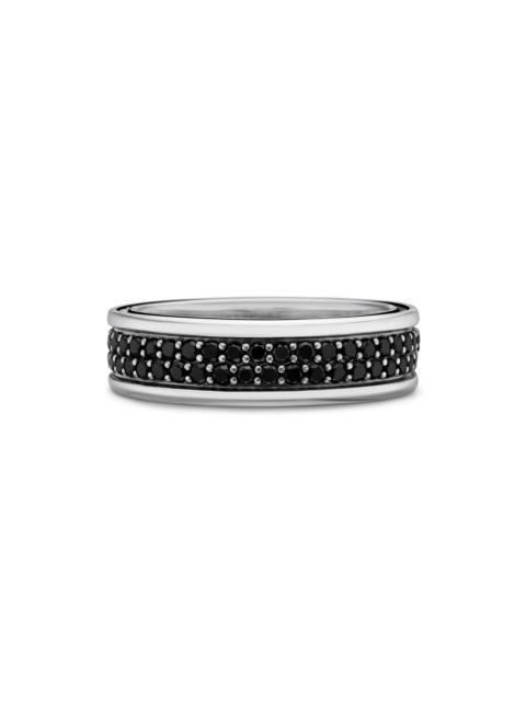 DAVID YURMAN Men's Streamline Two Row Band Ring with Pavé Diamonds - Black Diamond