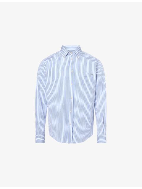 Valentino Logo Pinstripe Cotton Shirt