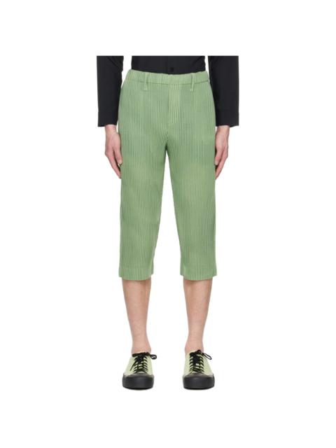 Green Leno Stripe Trousers