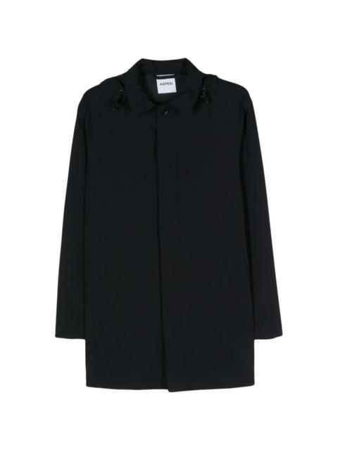 Aspesi detachable hood buttoned coat