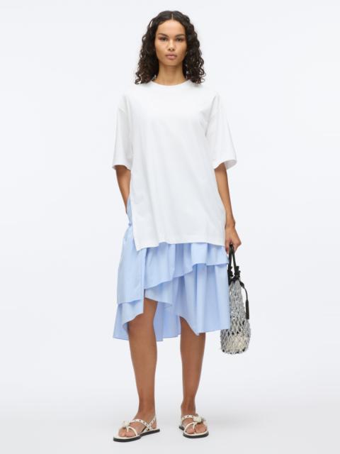 3.1 Phillip Lim Oversize T-Shirt Combo Dress with Ruffled Skirt