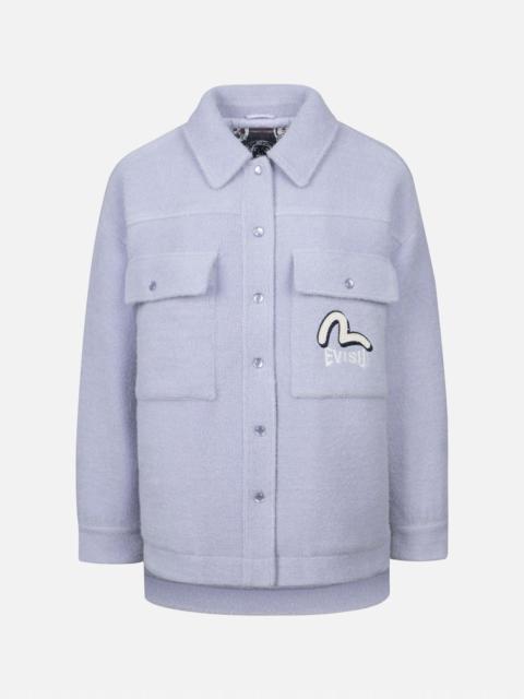 EVISU SEAGULL APPLIQUE FASHION FIT KNITTED SHIRT JACKET